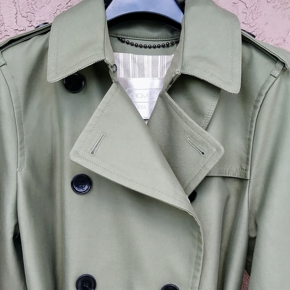COACH 1941 TRENCH COAT JACKET WOMEN'S NATURAL BUTTON ADJUSTABLE BELT - Picture 2 of 13
